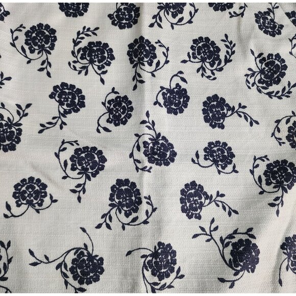 Ann Taylor Loft Skirt Womens Size 10 White Blue Floral Pencil with Pockets - Picture 2 of 6